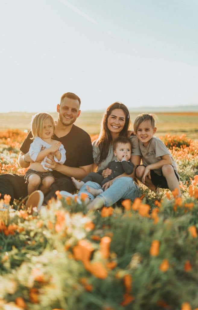 smiling family in cloverdale